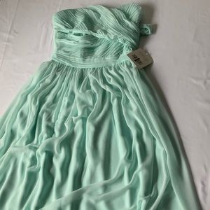 NWT TEVOLIO Satin Strapless Maxi Dress Mint